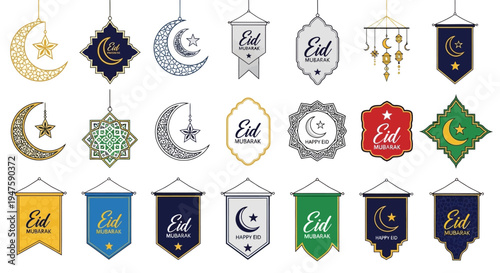 Eid Mubarak Islamic Festival Banners.