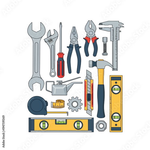 Assorted Tools for Construction and Repair.
