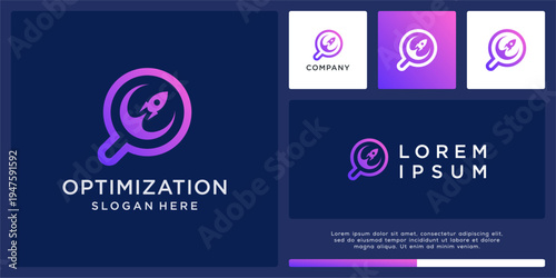 Rocket optimization logo design template