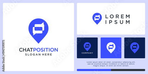 Chat position logo design with map