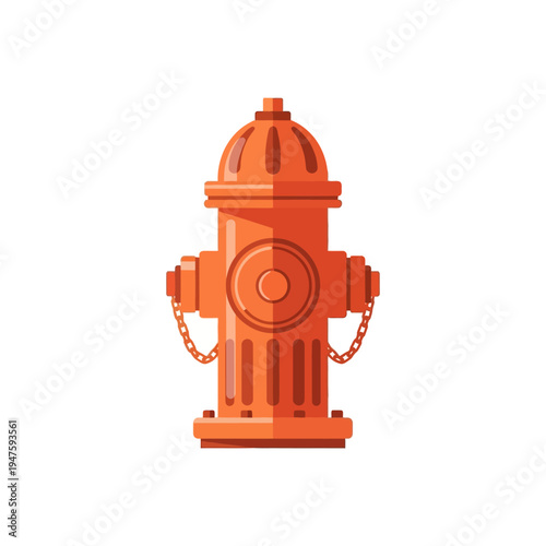 A vibrant orange fire hydrant stands prominently on a white background
