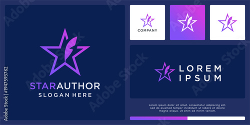 Star author logo design template