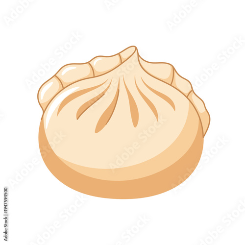 Illustration of a single steaming xiaolongbao soup dumpling