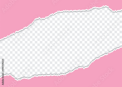 Torn paper set vector design, Ripped torn paper illustration vector background.Torn, ripped torn design, pieces of horizontal black paper with soft shadow squared background.