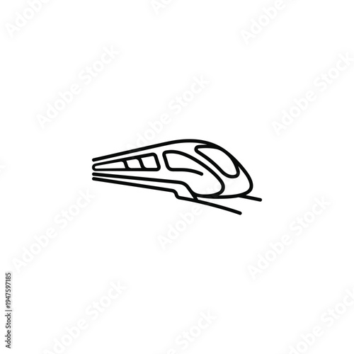 Maglev Train Monoline Vector Graphic