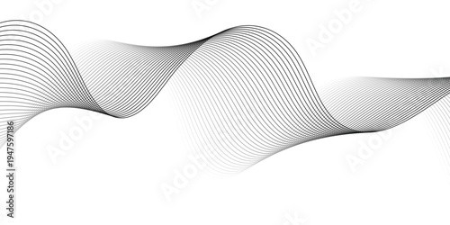simple black white blend wave line design for banner poster background.