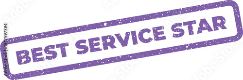 Grungy rubber stamp illustration with BEST SERVICE STAR text, perfect for acknowledging individual excellence and top performance