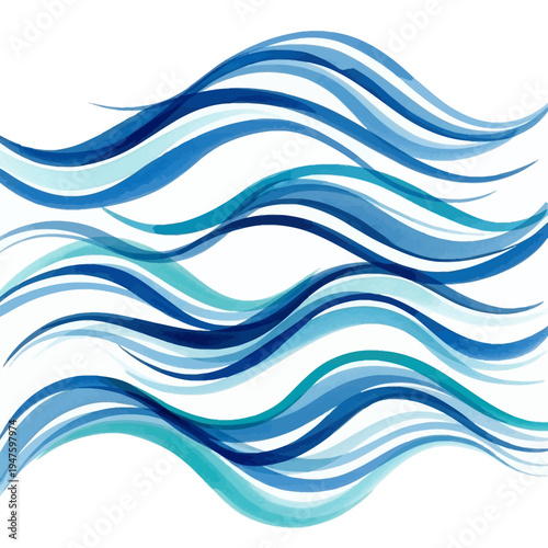 Abstract blue wave design element.