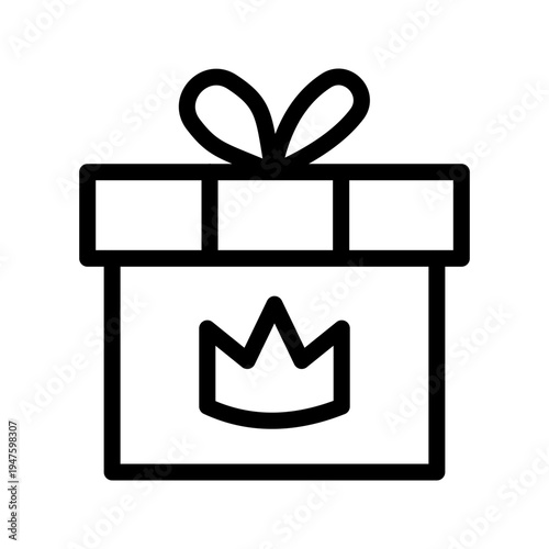 Luxurious Crown Gift Icon for Premium Presents, Royal Rewards and Exclusive Offers