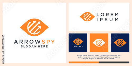Arrow spy logo design with eye basic