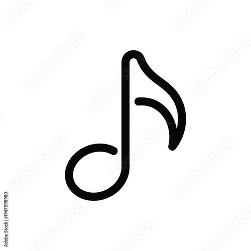 Photos Music Note Quaver Monoline Icon