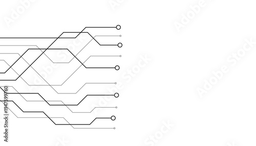 Abstract futuristic circuit board Illustration, Circuit board with various technology elements. Circuit board pattern for technology background. Vector illustration