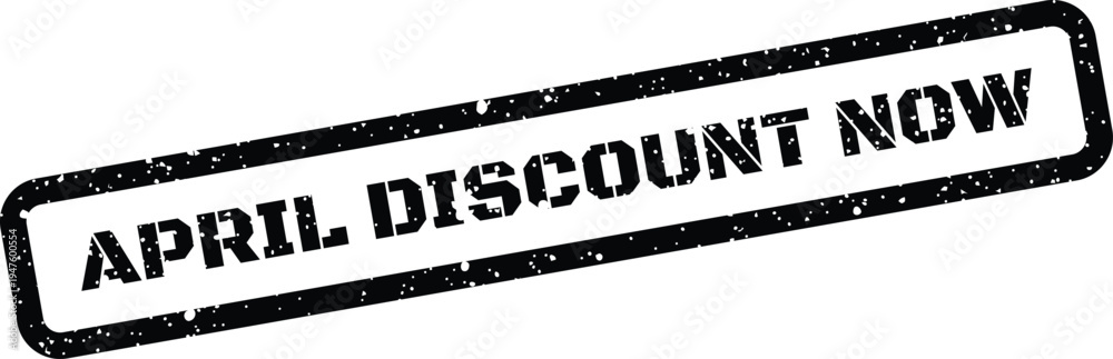 Fototapeta premium Grungy stamp with the urgent message April Discount Now, perfect for time sensitive offers and limited promotions