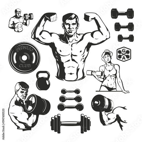 Personal trainer guiding gym session with physical exercises. Individual fitness instructor, sports workout. Professional coach supervision. Fitness training, health exercise