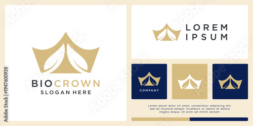 Bio crown logo design template