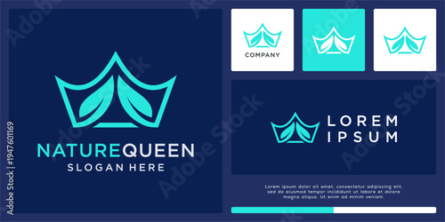 Nature queen logo design template