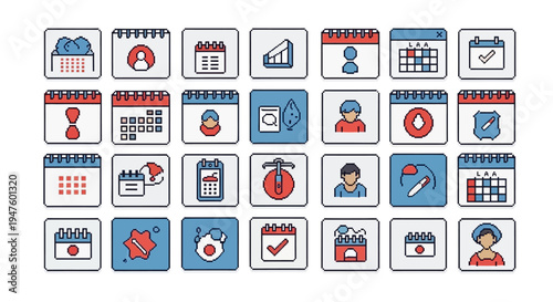 Calendar Icons Set: Planning, Events, Schedule, Time Management, Business Icons