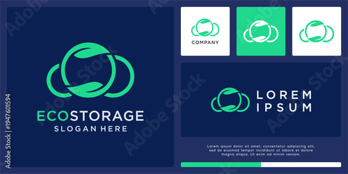 Eco storage logo design template
