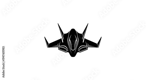 Black Futuristic Fighter Jet Aircraft Design.