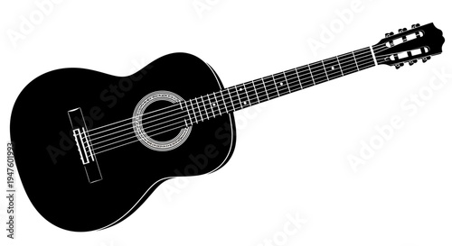 Black Acoustic Guitar Instrument Music.