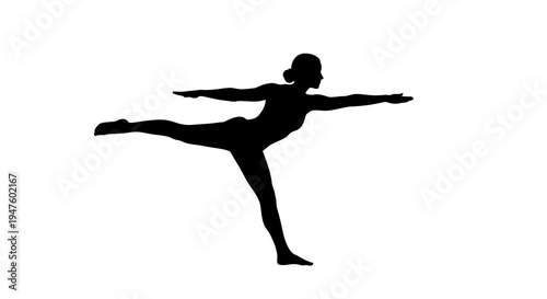 Woman doing yoga balance pose.
