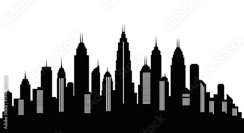 City Skyline Silhouette Urban Landscape.
