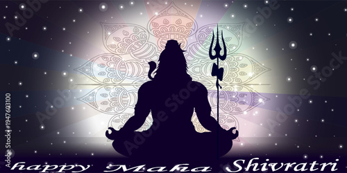 Happy Maha Shivratri hindi traditional lord shiva festival background vector