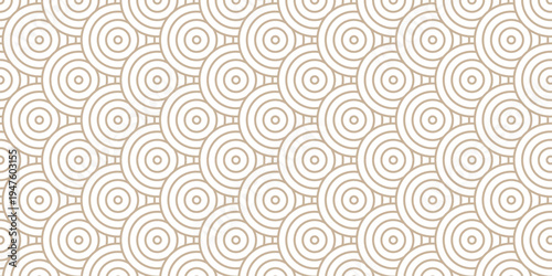 Seamless brown pattern circles line fabric curl transparent design. minimal overlapping pattern with waves pattern with waves white geometric retro background.