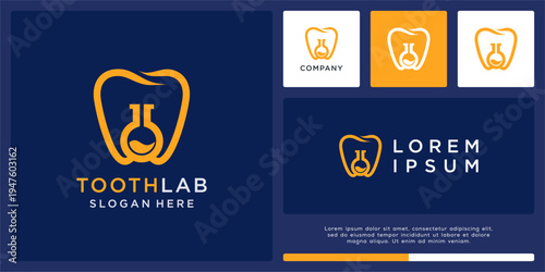 Tooth lab logo design template