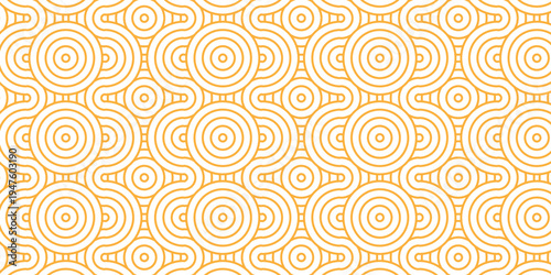 Seamless brown pattern circles line fabric curl transparent design. minimal overlapping pattern with waves pattern with waves white geometric retro background.