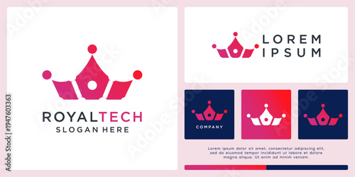 Royal tech logo design template