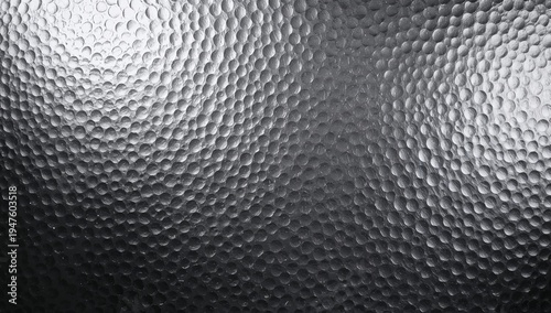 Textured Glass Panel with Round Bubbles and Reflective Surface