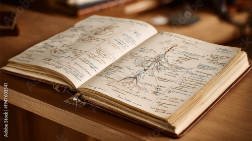 Foto An open science textbook with detailed anatomical diagrams