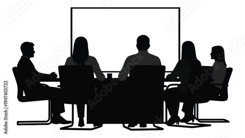 A group of people sitting around a conference table