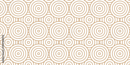 Seamless paper brown pattern circles line fabric curl transparent design. minimal overlapping pattern with waves pattern with waves white geometric retro background.