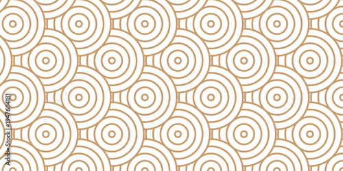 Seamless paper brown pattern circles line fabric curl transparent design. minimal overlapping pattern with waves pattern with waves white geometric retro background.