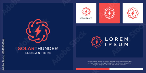 Solar thunder logo design technology