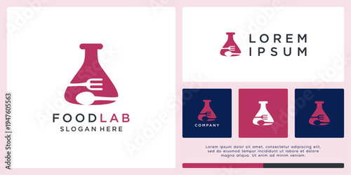 Food lab logo design template