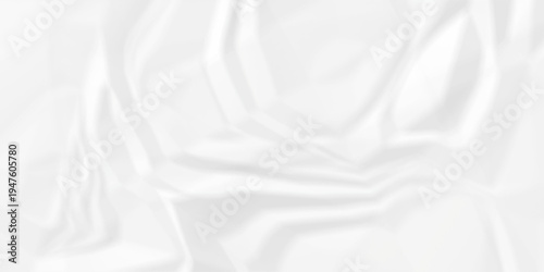 Crumple crushed white paper obsolete rumple craft design. wrinkle ripped creased crumple aged closeup recycled document grunge paper background.