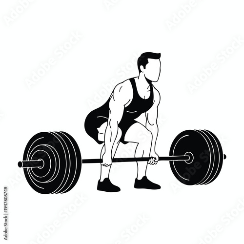 Muscular person in athletic wear lifting a heavy barbell in a deadlift pose
