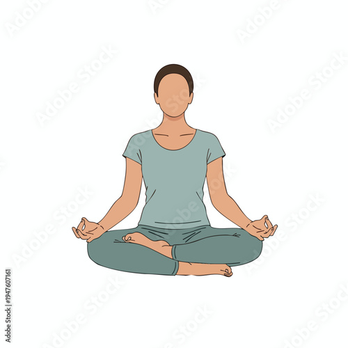 Person meditates cross-legged with hands in Gyan Mudra gesture