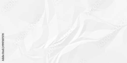 Crumple crushed white paper obsolete rumple craft design. wrinkle ripped creased crumple aged closeup recycled document grunge paper background.