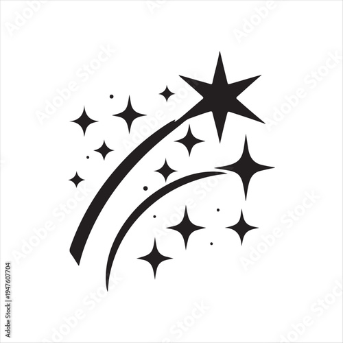 Stargazing constellation abstract silhouette line art logo design concept illustration idea