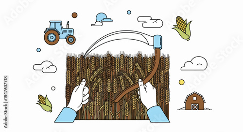 Agricultural Harvest Illustration
