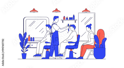 Barber Shop Service Illustration