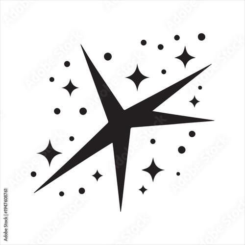 Stargazing constellation abstract silhouette line art logo design concept illustration idea