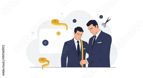 Tailoring and Sewing Elements Illustration