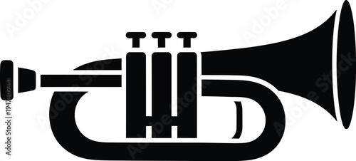 Brass trumpet musical instrument icon Vector