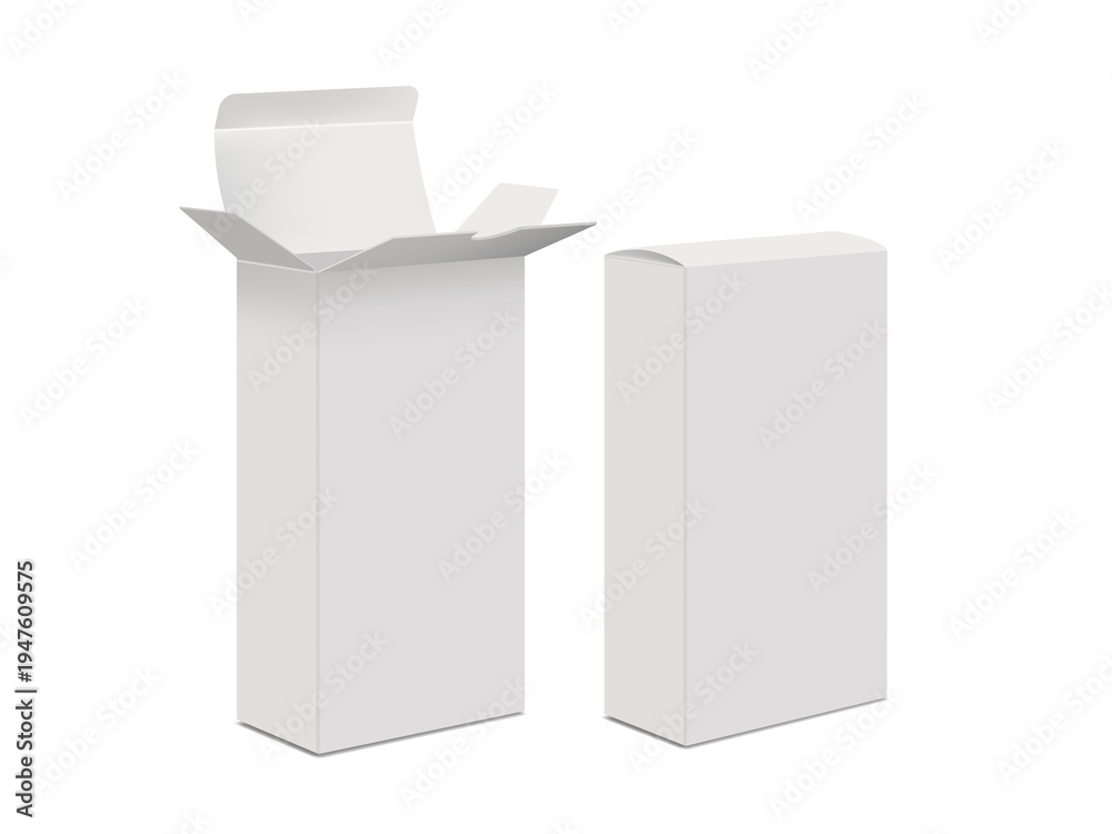 Naklejka premium Open and closed blank box