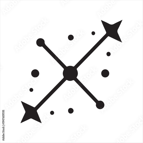 Stargazing constellation abstract silhouette line art logo design concept illustration idea